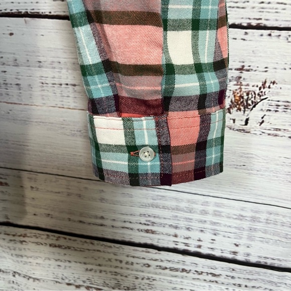 Eddie Bauer Plaid Flannel Button Front Long Sleeve Shirt - Picture 6 of 15